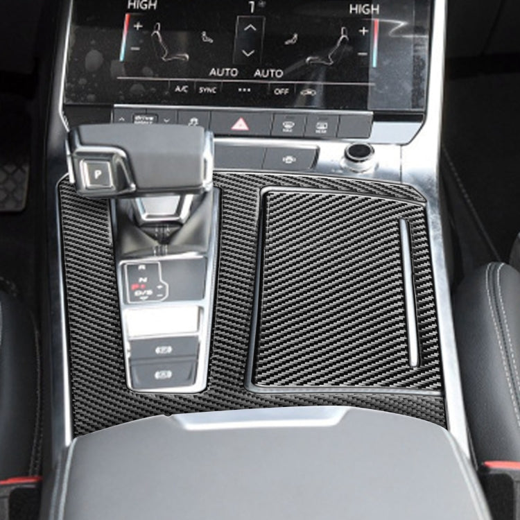 Car Carbon Fiber Gear Panel Decorative Sticker for Audi A6L / A7 2019-, Left Drive, Gear Panel, Left Drive
