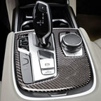 Car Carbon Fiber Central Shift Panel Cover Decorative Sticker for BMW G11 / G12 2016-, Left Drive, Central Shift Panel Cover, Left Drive