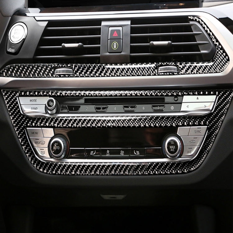 Car Carbon Fiber Air Conditioner CD Control Panel M Performance Decorative Sticker for BMW G01 X3 2018-2020 / G02 X4 2019-2020, Left Drive, Air Conditioner CD Control Panel  B