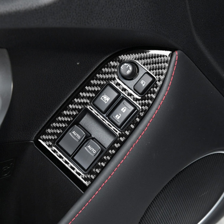 2 in 1 Car Carbon Fiber Window Lift Panel Decorative Sticker for Subaru BRZ / Toyota 86 2017-2019, Left Drive, Window Lift Panel, Left Drive