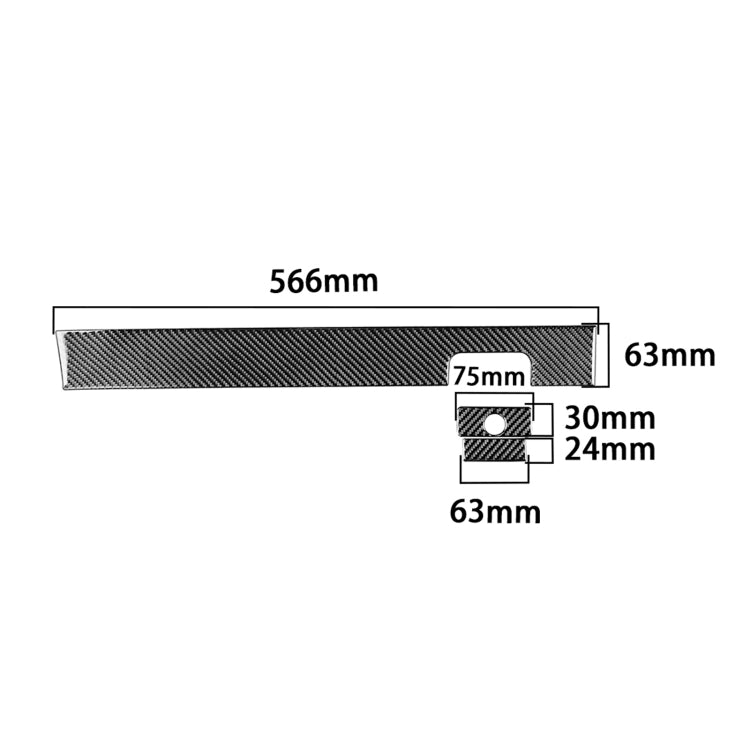 3 PCS / Set Carbon Fiber Car Co-pilot Glove Box Decorative Sticker for Toyota Tundra 2014-2018, Right Driving, Co-pilot Glove Box, Right Driving