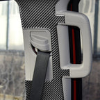 2 PCS / Set Carbon Fiber Car Seat Belt Panel Decorative Sticker for Toyota Tundra 2014-2018, Left Right Driving, Seat Belt Panel
