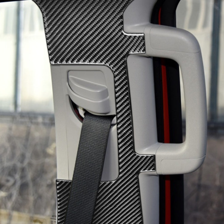 2 PCS / Set Carbon Fiber Car Seat Belt Panel Decorative Sticker for Toyota Tundra 2014-2018, Left Right Driving, Seat Belt Panel