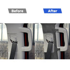 2 PCS / Set Carbon Fiber Car Seat Belt Panel Decorative Sticker for Toyota Tundra 2014-2018, Left Right Driving, Seat Belt Panel