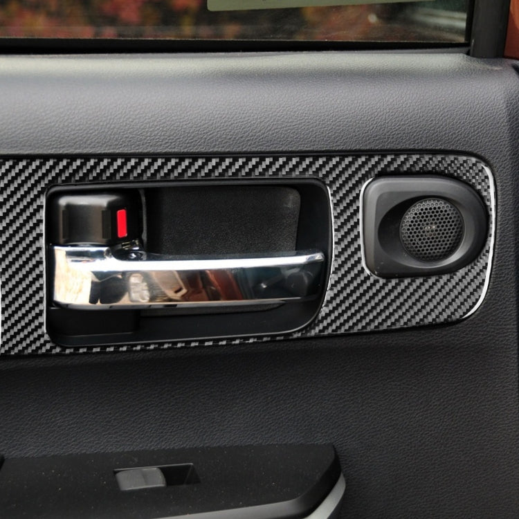 4 PCS / Set Carbon Fiber Car Door Inner Handle Decorative Sticker for Toyota Tundra 2014-2018, Left Driving, Door Inner Handle, Left Driving