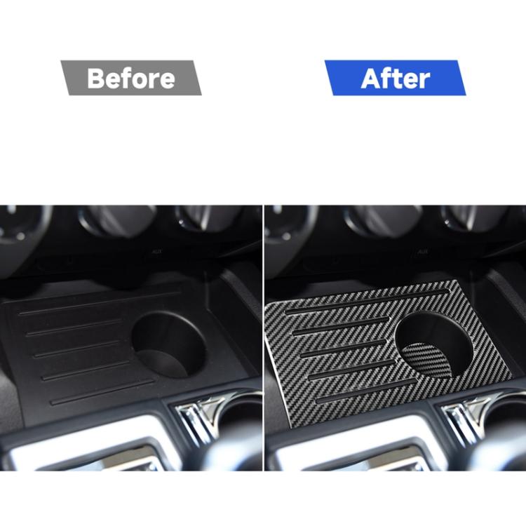 2 PCS / Set Carbon Fiber Car Central Control Storage Box Slot Mat Decorative Sticker for Toyota Tundra 2014-2018, Left Right Driving, Central Control Storage Box Slot Mat
