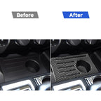 2 PCS / Set Carbon Fiber Car Central Control Storage Box Slot Mat Decorative Sticker for Toyota Tundra 2014-2018, Left Right Driving, Central Control Storage Box Slot Mat