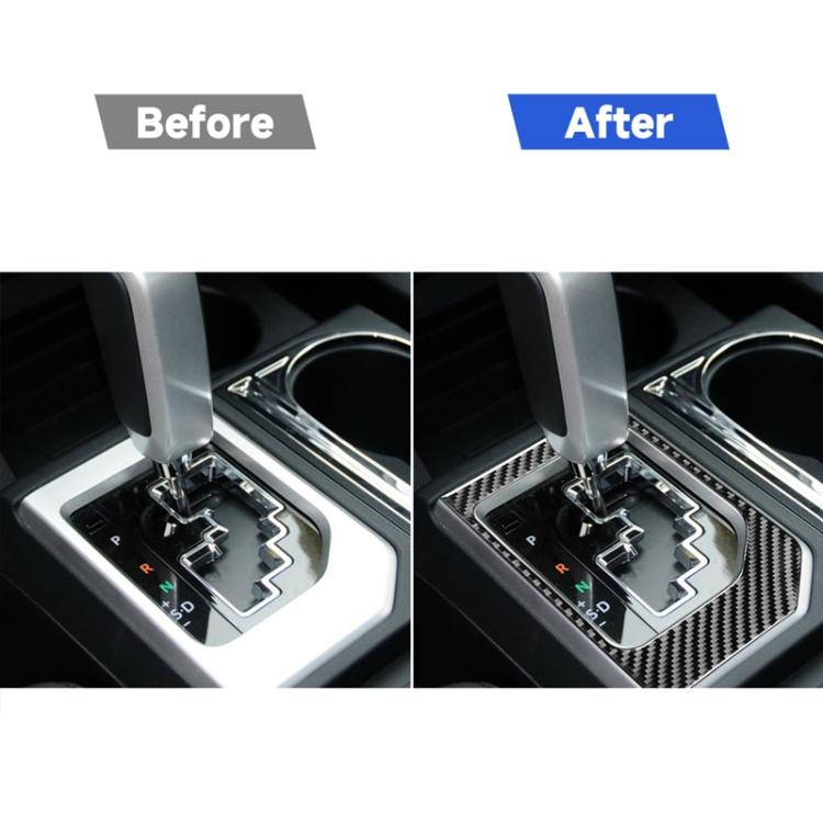 Carbon Fiber Car Gear Panel Decorative Sticker for Toyota Tundra 2014-2018, Left Right Driving Universal, Gear Panel