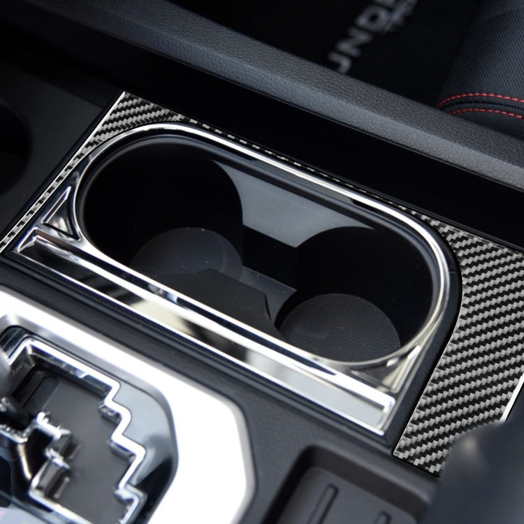 Carbon Fiber Car Cup Holder Frame Decorative Sticker for Toyota Tundra 2014-2018, Left Driving, Cup Holder Frame, Left Driving