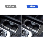 Carbon Fiber Car Cup Holder Frame Decorative Sticker for Toyota Tundra 2014-2018, Left Driving, Cup Holder Frame, Left Driving