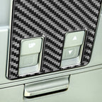 4 PCS / Set Carbon Fiber Car Front Row Reading Light Panel Decorative Sticker for Toyota Tundra 2014-2018, Left Right Driving Universal, Front Row Reading Light Panel