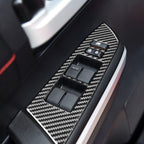 4 PCS / Set Carbon Fiber Car Glass Lift Switch Ring Decorative Sticker for Toyota Tundra 2014-2018, Left Driving, Glass Lift Switch Ring, Left Driving