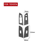 4 PCS / Set Carbon Fiber Car Glass Lift Switch Ring Decorative Sticker for Toyota Tundra 2014-2018, Right Driving, Glass Lift Switch Ring , Right Driving
