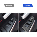 4 PCS / Set Carbon Fiber Car Glass Lift Switch Ring Decorative Sticker for Toyota Tundra 2014-2018, Right Driving, Glass Lift Switch Ring , Right Driving