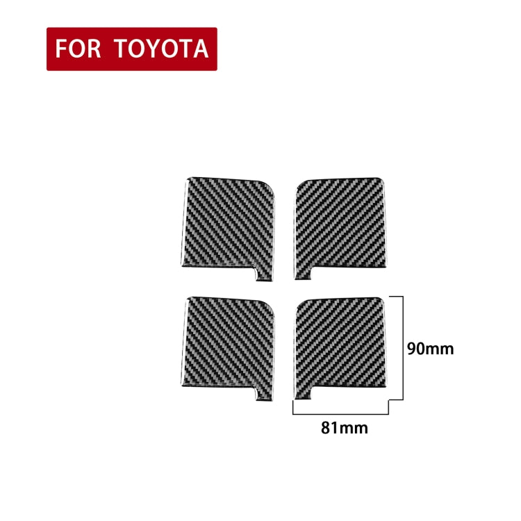 4 PCS / Set Carbon Fiber Car Inner Door Bowl Decorative Sticker for Toyota Tundra 2014-2018, Left Right Driving Universal, Inner Door Bowl