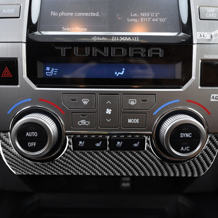 2 PCS / Set Carbon Fiber Car Central Control Air Conditioner Switch Panel Decorative Sticker for Toyota Tundra 2014-2018, Left Right Driving Universal, Central Control Air Conditioner Switch Panel