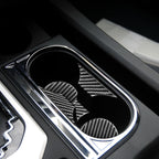 5 PCS / Set Carbon Fiber Car Central Control Cup Holder Panel Decorative Sticker for Toyota Tundra 2014-2018, Left Right Driving Universal, Central Control Cup Holder Panel