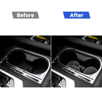 5 PCS / Set Carbon Fiber Car Central Control Cup Holder Panel Decorative Sticker for Toyota Tundra 2014-2018, Left Right Driving Universal, Central Control Cup Holder Panel