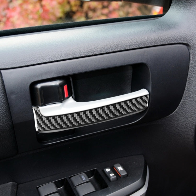 4 PCS / Set Carbon Fiber Car Inner Handle Decorative Sticker for Toyota Tundra 2014-2018, Left Right Driving Universal, Inner Handle