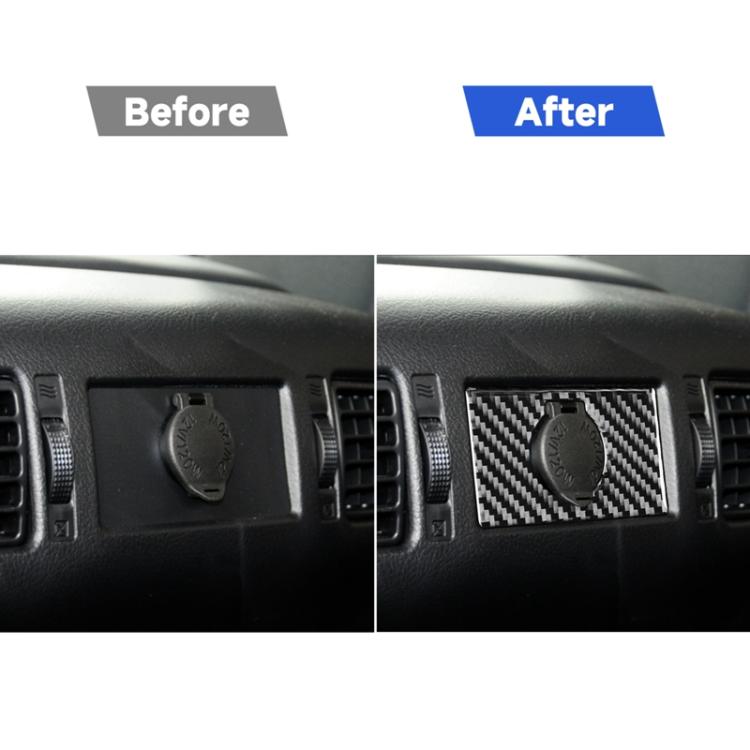 Carbon Fiber Car Rear Cigarette Lighter Switch Decorative Sticker for Toyota Tundra 2014-2018, Left Right Driving Universal, Rear Cigarette Lighter Switch