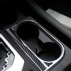 3 PCS / Set Carbon Fiber Car Central Control Cup Holder Decorative Sticker for Toyota Tundra 2014-2018, Left Driving, Central Control Cup Holder, Left Driving