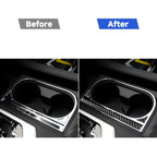 3 PCS / Set Carbon Fiber Car Central Control Cup Holder Decorative Sticker for Toyota Tundra 2014-2018, Left Driving, Central Control Cup Holder, Left Driving