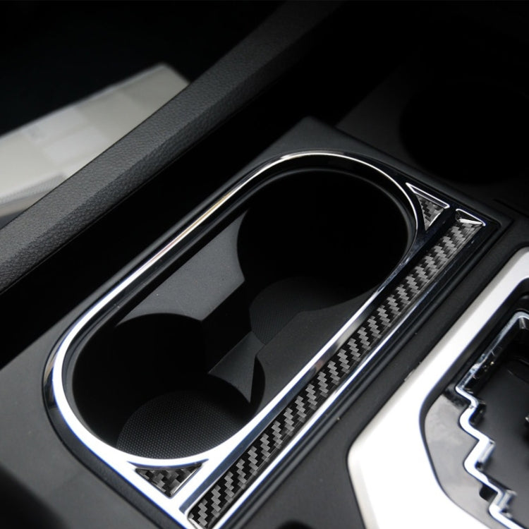 3 PCS / Set Carbon Fiber Car Central Control Cup Holder Decorative Sticker for Toyota Tundra 2014-2018, Right Driving, Central Control Cup Holder, Right Driving