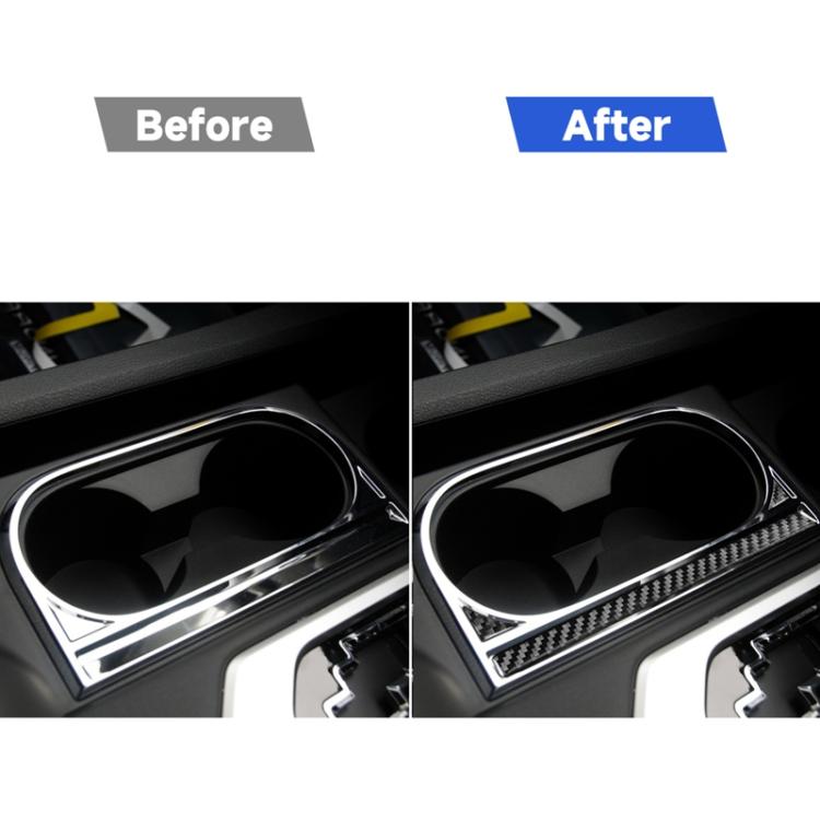 3 PCS / Set Carbon Fiber Car Central Control Cup Holder Decorative Sticker for Toyota Tundra 2014-2018, Right Driving, Central Control Cup Holder, Right Driving