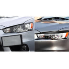 2 PCS / Set Carbon Fiber Car Lamp Eyebrow Decorative Sticker for Mitsubishi Lancer EVO 2008-2014, Drop Glue Version, For Mitsubishi Lancer EVO 2008-2014