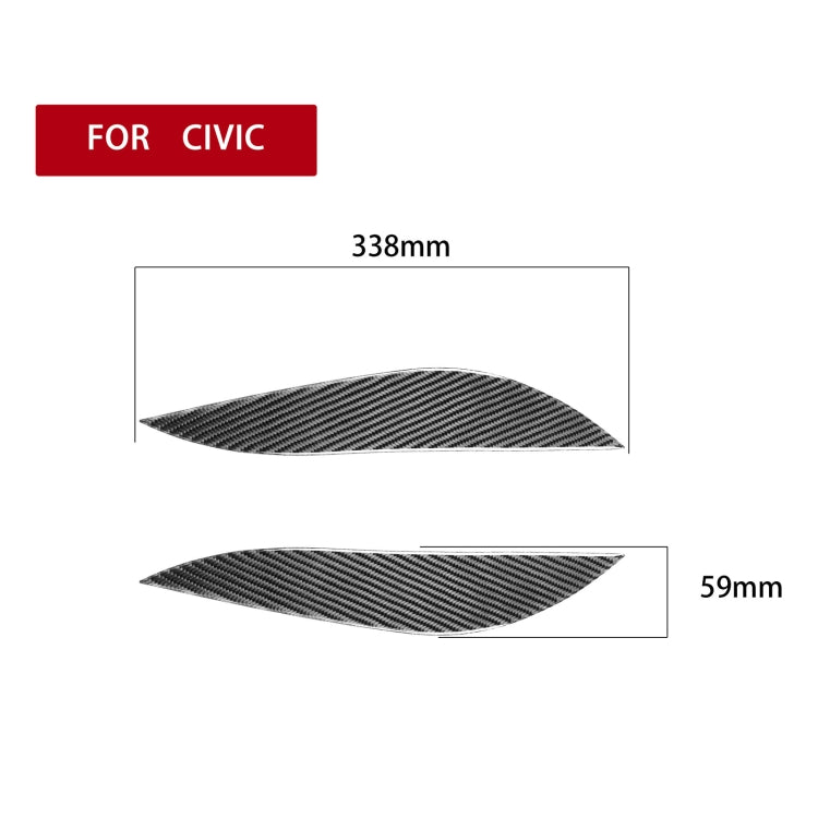 2 PCS / Set Carbon Fiber Car Lamp Eyebrow Decorative Sticker for Honda Civic 2001-2003, Drop Glue Version, For Honda Civic 2001-2003