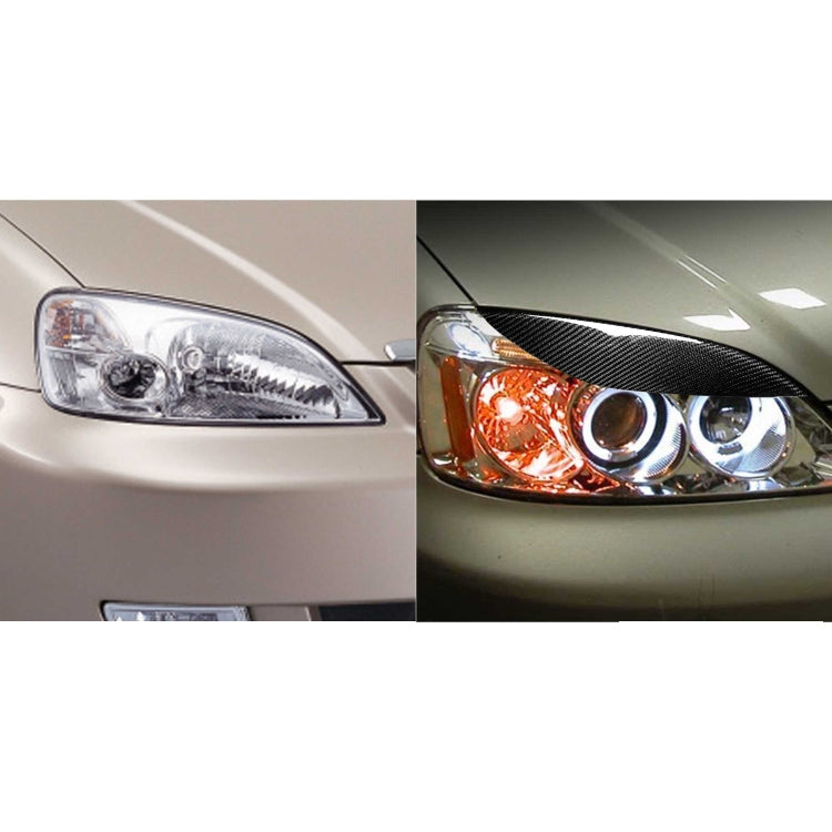 2 PCS / Set Carbon Fiber Car Lamp Eyebrow Decorative Sticker for Honda Civic 2001-2003, Drop Glue Version, For Honda Civic 2001-2003