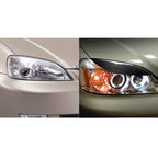 2 PCS / Set Carbon Fiber Car Lamp Eyebrow Decorative Sticker for Honda Civic 2001-2003, Drop Glue Version, For Honda Civic 2001-2003