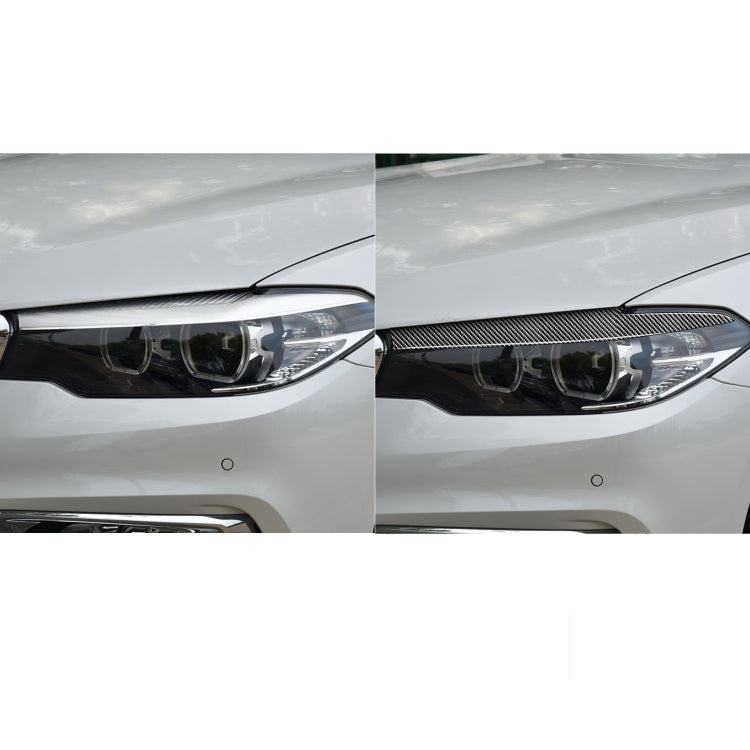 2 PCS / Set Carbon Fiber Car Lamp Eyebrow Decorative Sticker for BMW 5 Series G30 / G38 2018, Drop Glue Version, For BMW 5 Series G30 / G38 2018