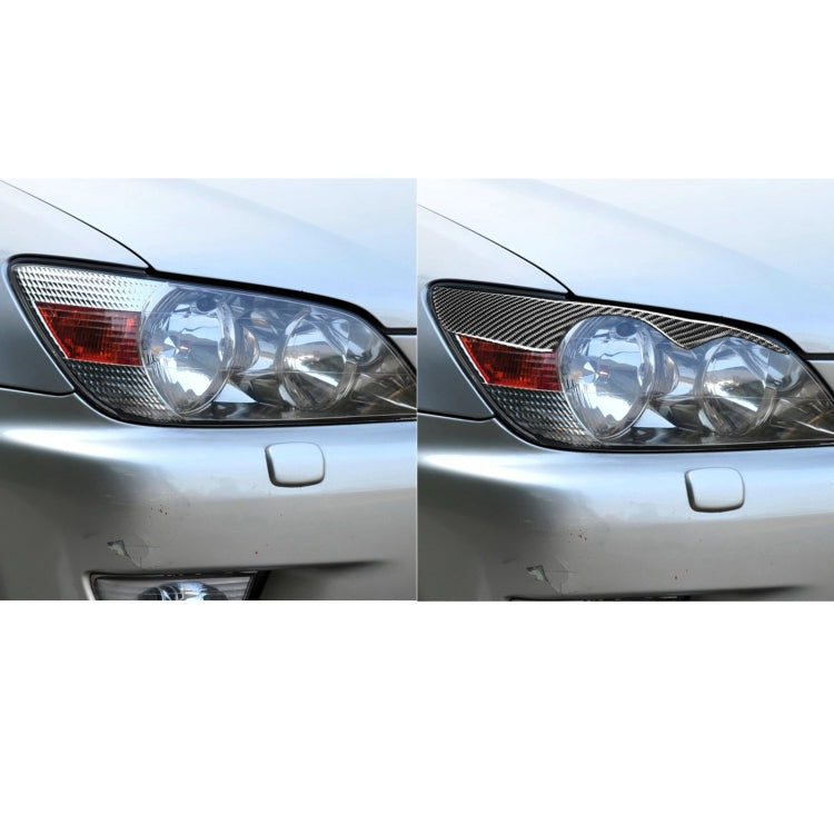 2 PCS / Set Carbon Fiber Car Lamp Eyebrow Decorative Sticker for Lexus IS300/IS200/RS200/ALTezza 1998-2005, Drop Glue Version, For Lexus IS300 1998-2005