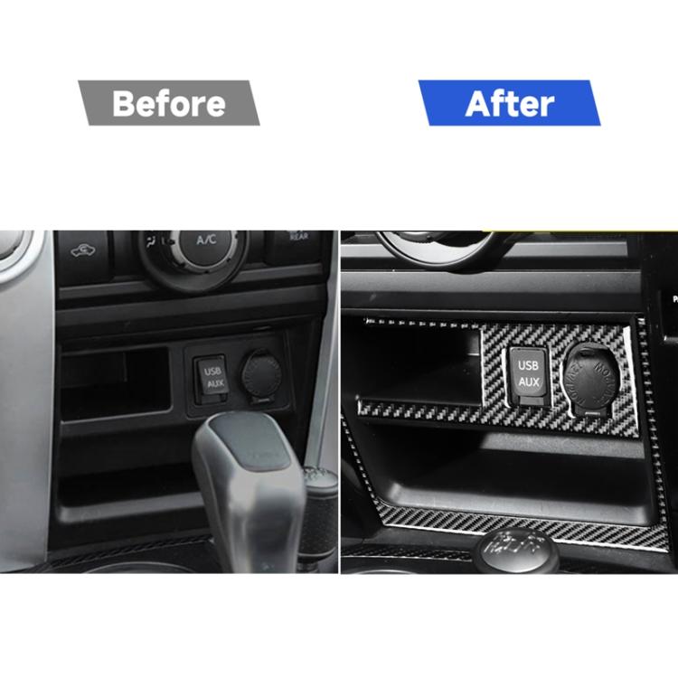 2 PCS / Set Carbon Fiber Car Cigarette Lighter Panel Decorative Sticker for Toyota 4Runner 2010-2020, Cigarette Lighter Panel