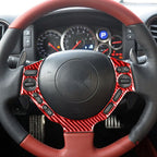 3 PCS / Set Carbon Fiber Car Dashboard Steering Wheel Buttons Decorative Sticker for Nissan GTR R35 2008-2016, Left and Right Driving Universal, Dashboard Steering Wheel Buttons