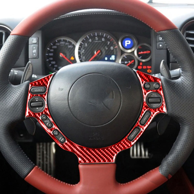 3 PCS / Set Carbon Fiber Car Dashboard Steering Wheel Buttons Decorative Sticker for Nissan GTR R35 2008-2016, Left and Right Driving Universal, Dashboard Steering Wheel Buttons