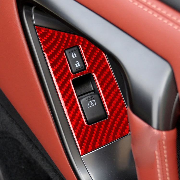 2 PCS / Set Carbon Fiber Car Window Lift Defogger Button Decorative Sticker for Nissan GTR R35 2008-2016, Left Driving, Window Lift Defogger Button, Left Driving