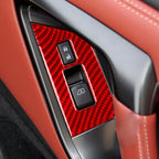 2 PCS / Set Carbon Fiber Car Window Lift Defogger Button Decorative Sticker for Nissan GTR R35 2008-2016, Left Driving, Window Lift Defogger Button, Left Driving