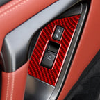 2 PCS / Set Carbon Fiber Car Window Lift Defogger Button Decorative Sticker for Nissan GTR R35 2008-2016, Right Driving, Window Lift Defogger Button, Right Driving