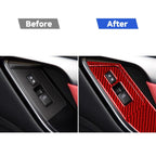 4 PCS / Set Carbon Fiber Car Window Lift Buttons Panel Sticker for Nissan GTR R35 2008-2016, Left Driving, Window Lift Buttons Panel , Left Driving