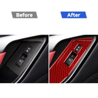 4 PCS / Set Carbon Fiber Car Window Lift Buttons Panel Sticker for Nissan GTR R35 2008-2016, Right Driving, Window Lift Buttons Panel , Right Driving