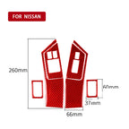 6 PCS / Set Carbon Fiber Car Window Lift Button Door Lock Decorative Sticker for Nissan GTR R35 2008-2016, Left Driving, Window Lift Button Door Lock, Left Driving