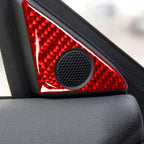 4 PCS / Set Carbon Fiber Car Door Horn + Window Air Outlet Decorative Sticker for Nissan GTR R35 2008-2016, Left and Right Driving Universal, Door Horn + Window Air Outlet