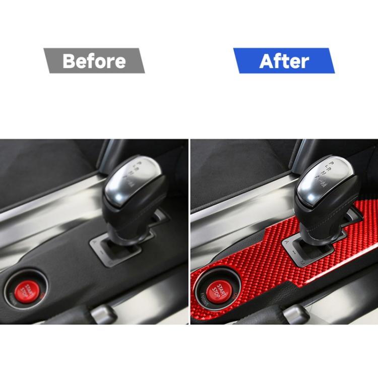 Carbon Fiber Car Gear Shift Panel Decorative Sticker for Nissan GTR R35 2008-2016, Left and Right Driving Universal, Gear Shift Panel
