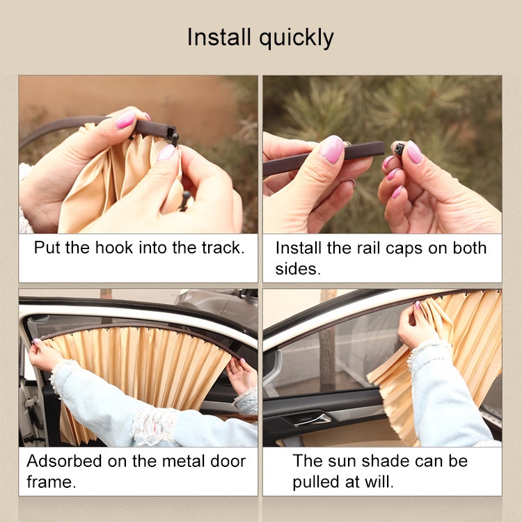 2 PCS Car Auto Sunshade Curtains Windshield Cover for the Rear Seat, Rear Seat, Gold, Rear Seat, Silver, Rear Seat, Black