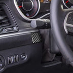 Carbon Fiber Car Steering Wheel Left Right Side Decorative Sticker for Dodge Challenger 2015 to Now, Left Driving, Steering Wheel Left Right Side