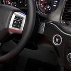 Carbon Fiber Car Steering Wheel Left Right Side Decorative Sticker for Dodge Challenger 2015 to Now, Left Driving, Steering Wheel Left Right Side