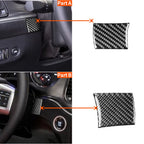 Carbon Fiber Car Steering Wheel Left Right Side Decorative Sticker for Dodge Challenger 2015 to Now, Left Driving, Steering Wheel Left Right Side