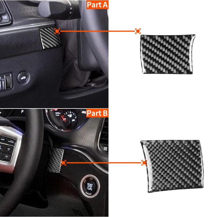 Carbon Fiber Car Steering Wheel Left Right Side Decorative Sticker for Dodge Challenger 2015 to Now, Left Driving, Steering Wheel Left Right Side